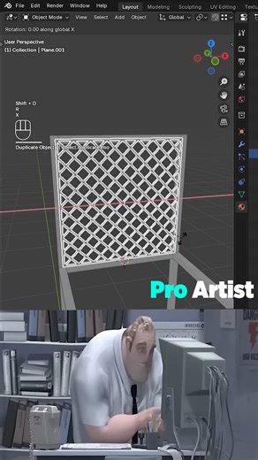 Noob vs Pro in Blender: Diamond Lattice Modeling Noob: Adds tiny cylinders and places them one-by-one 😫 Pro: Subdivides pokes ALT J Wireframe — instant diamond mesh! 🔥 💡 Save hours with this smart technique! 📌 Like & Share if you found this helpful! 📩 Want a 3D animation for your brand or product? 📱 WhatsApp: 923047314715 📧 jaggustudioofficial@gmail.com #3d #3danimation #blender #blendercommunity #jaggustudio | Jaggu Studio