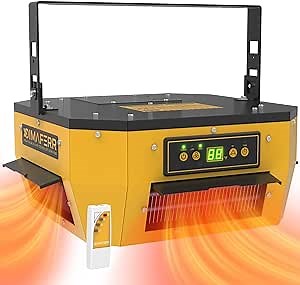 Dimaferr 360 Degree Electric Garage Heater, 7500 Watt Fast Heating, with IR Remote, Overheat Protection, Digital Thermostat, 180s Delay and 9 Hour Timer, Ceiling Mount Shop Heater, 240v Hardwired