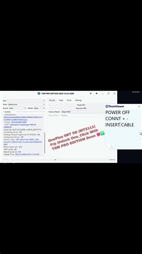 #OnePlus #9RT_5G (#MT2111) Frp Unlock One_Click With TSM PRO EDITION Done 💯✅️ @TSM-TOOL PRO