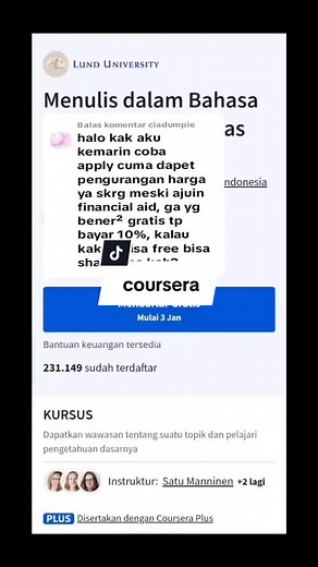 Tutorial Mendapatkan Financial Aid di Coursera