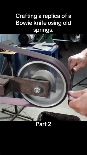 Part 2: Crafting a replica of a Bowie knife using old springs.#knives #knife #damascus #amazing #foryou