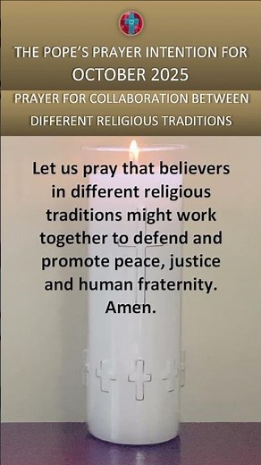 Pope's Prayer Intention for October 2025 #catholicPrayer