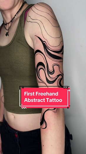 First Freehand Abstract Tattoo: Gothic Style Creepy Art