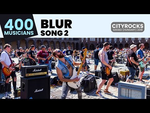 Song 2 (BLUR) - 400 musicians - The biggest rock flashmob in Central Europe ‪@CITYROCKS‬