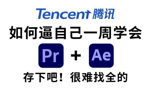 【B站最细影视后期教程】腾讯大佬花费198小时精讲的PR教程 AE教程，手把手带你从零开始学视频剪辑（新手入门实用版2024）