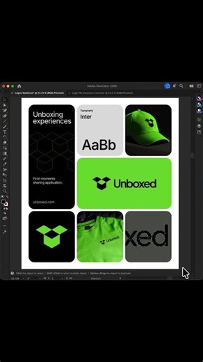 Present your Logo Concepts in a Professional Bento Grid #presentit #akrivi #adobeillustrator