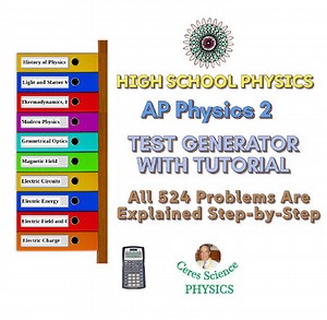 AP Physics 2 Test Generator and Tutorial - 524 Problems - HS Physics