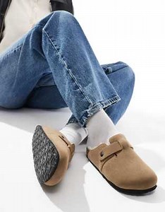 ONLY faux suede teddy lined clogs in beige | ASOS