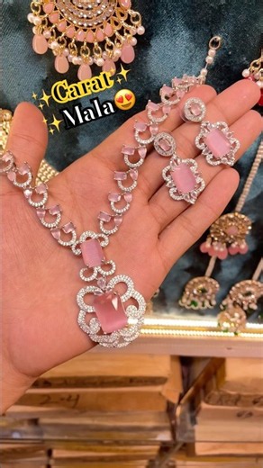 Carat Mala Pink Stone Set Design 💖✨