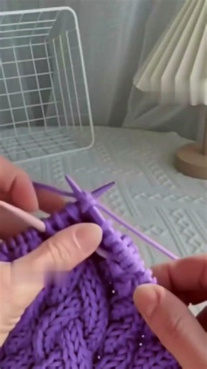 Creating Texture: Cozy Purple Cables in Progress 🧶 #knitting #cozycrafts #slowliving