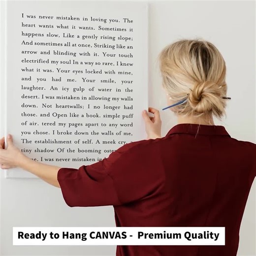 Custom Song Lyrics or Quote Print, Personalized Anniversary Gift, Poem on Canvas, Paper, Metal - Etsy