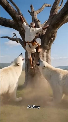 Craftsman builds tree house to escape bears 🏠 #ai #house #craft #shorts