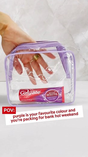 Tell us you’re obsessed with the colour purple, without telling us… We’ll go first 😏 Rocking our favourite purple toothpaste, for an instantly whiter smile. | Colgate UK and Ireland