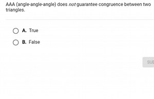 Does AAA (angle-angle-angle) guarantee congruence between two t... | Filo