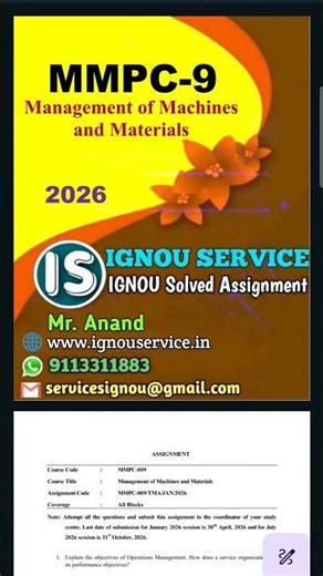 MMPC-9 Solved Assignment 2026 for January 2026 and July 2026 sessions #ignou #ignouassignment