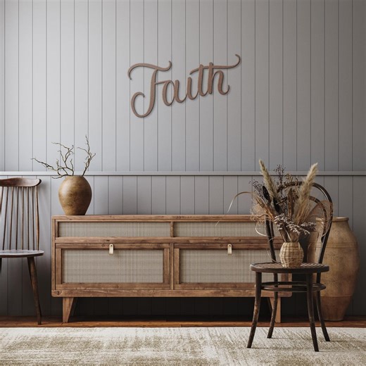 Faith Metal Wall Art | Christian Home Decor, Large Modern Minimalist Subtle, Bible Church Study, Indoor Outdoor, Farmhouse Gift, Jesus Cross - Etsy