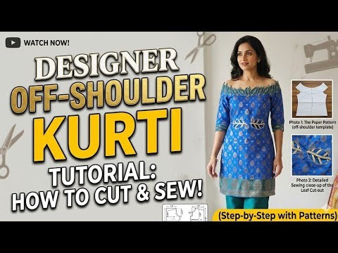 How to Make a Designer Off-Shoulder Kurti | Easy Sewing Guide