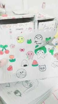 Diy kawaii sticker🌿🍙🥨🌷 #diy #craft #handmade #sticker #kawaii #cute #papercraft