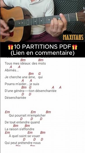 Play and sing DESENCHANTEE by Mylène Farmer on guitar