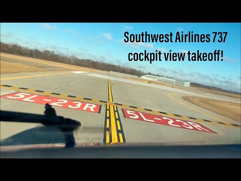 Southwest Boeing 737-700 Cockpit View Takeoff from Indianapolis International Airport (IND)