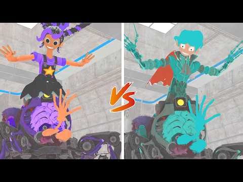 Poppy Playtime Chapters 5 - Lily's Lovebraids VS Rory Lovecape - All the Chases and Health Bar