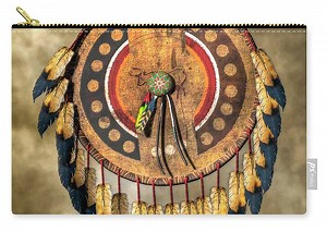 Native American Shield Zip Pouch by Daniel Eskridge