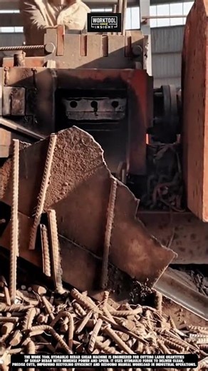 Cutting rebar efficiently using Work Tool Hydraulic Rebar Shear Machine #tool #worktool