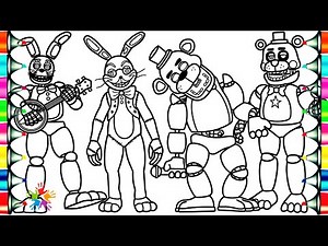 Five Nights at Freddy's Coloring Pages / How To Color Golden Freddy & Spring Bonnie FNAF / NCS