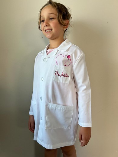 Personalized Kids Doctor Coat: Embroidered Lab Coat, Pretend Play Costume - Etsy