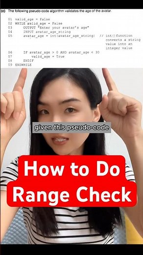 How to do a Range Check data validation #computing #olevel #olevels #olevelcomputing