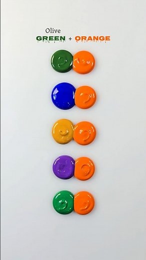 Mixing Orange with 5 Amazing Colors to Create Stunning Shades 😍🎨 #colormixing #paintmixing #asmr