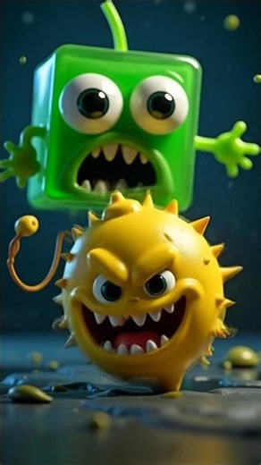 “Screaming Jelly Cube vs Spiked Lemon Bomb 💥🍋 | Funny Horror 3D Cartoon”