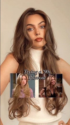 Attempting a '90s Blowout🤍 thoughts?! #hair #90shair