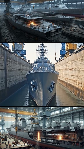 Inside the Destroyer Shipyard – (Full Process) How Million-Dollar Warships Are Made #shorts