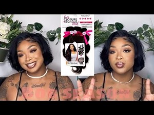 QUICK & EASY $40 CLOSURE SEW-IN BOB TUTORIAL | AFFORDABLE HAIR STORE BUNDLES | BEGINNER FRIENDLY