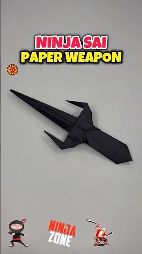 Origami Easy Paper Ninja Weapon Sai Dagger Tutorial #paperweapons #origami #origamicraft #shorts