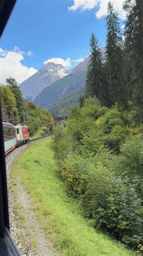 Mountain landscapes, alpine forests, and picturesque lakes—a ride on the Glacier Express between Zermatt and St. Moritz, Switzerland just hits different. Take an unforgettable journey of your own through the Swiss and Italian lakes: https://on.natgeo.com/4rKxFic | National Geographic Travel