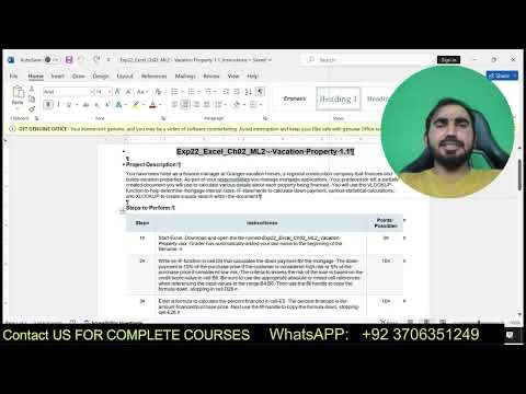 Exp22_Excel_Ch02_ML2 - Vacation Property 1.1 | Excel Chapter 2 Mid-Level 2 - Vacation Property