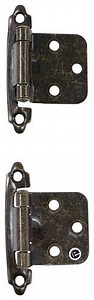 Self-Closing RV Cabinet Hinges - Flush Mount - Antique Brass - Qty 2 JR Products RV Cabinet and Draw