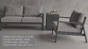 Real Flame Aegean 50 in. L X 32 in. W Outdoor Rectangular Powder Coated Steel Propane Fire Pit in Black with Lava Rocks C9813LP-BLK