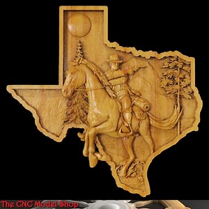 3D STL Relief File of a Texas Cowboy for CNC Router / CNC Carving, Engraving or 3D Printing - Etsy