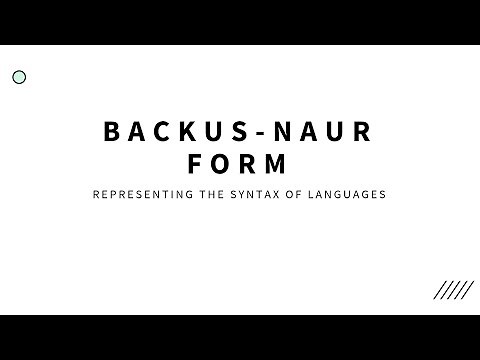 Representing syntax using Backus-Naur Form