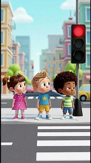 Red Light STOP! 🛑 Green Light GO! 🚦 Learn Traffic Lights #shorts #safety #kids