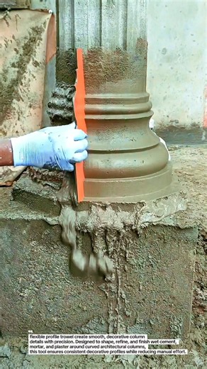 Amazing Decorative Column Profiling Tool | Perfect Cement Finishing #Shorts