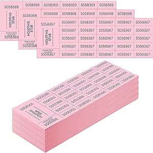 Kosiz 504 Sheets 5 Bid Raffle Ticket with Different Numbers Per Sheet Chinese Auction Tickets for Events Church Basket Auction Silent (Dark Yellow)