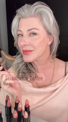 "I love the Italian Marble Lipsticks from Laura Geller Beauty. I’ve lived in Berry Vanilla and Strawberry Toffee and have fallen for the two new shades: Sugared Maple and Prego 🤩 With Vitamin E and Castor Oil, the formula feels like a lip balm but gives a splash of beautiful color that melts onto the lips. Truly a swipe-on, everyday lippie." - Shugi (@silvershug on Instagram) Shop now: https://lauragellerbeauty.visitlink.me/RWB6fo #LauraGellerBeauty #MakeupforMatureSkin #MakeupOver40 | Laura Ge