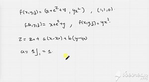 SOLVED:Obtain the linear mapping d 𝐲=𝐟𝐱 d 𝐱 approximating the given mapping 𝐲=𝐟(𝐱) near the specified point and use the linear mapping to obtain an approximation to the value 𝐟(𝐱) specified. a) y1=x1^2 x2^2, y2=x1 x2 at (2,1), approximate 𝐟(2.04,1.01). b) y1=x1 x2-x3^2 ·y2=x1 x2 x1 x3 at (3,2,1), approximate 𝐟(3.01,1.99,1.03). c) u=e^x cosy, v=e^x siny, w=2 e^x at (0 . π/ 2), approximate value of (u, v, w) for (x, y)=(0.1,1.6). d) y1=x2^2 ⋯ xn^2, y2=x1^2 x3^2 ⋯ xn^2, …, yn=x1^2 ⋯ xn-1