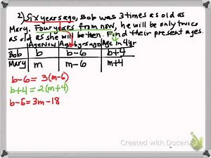 Algebra Solving Age Problems Using System of Equations