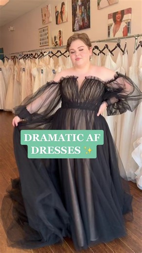 We love a dramatic ballgown moment! Which dress is your favorite? #weddingdress #midsizebride #weddingdresses #sizeinclusive #plussizetiktok #bridaltiktok #bride #blackweddingdress #midsize #plussize #bridesmaidsdress #ballgown #kansascity #midwest #TreatiestCupContest