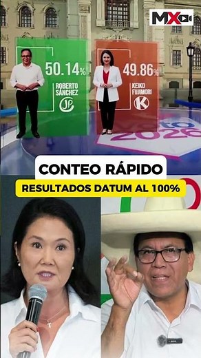 🚨 Datum's 100% Quick Count: Will #RobertoSánchez be the next president of Peru?